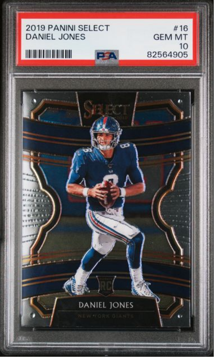 Graded 2019 Panini Select Daniel Jones #16 Rookie RC Football Card PSA 10 Gem Mint