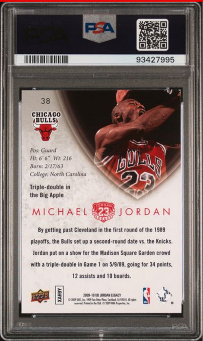 Graded 2009 Upper Deck Jordan Legacy Michael Jordan #38 Gold Basketball Card PSA 10 Gem Mint