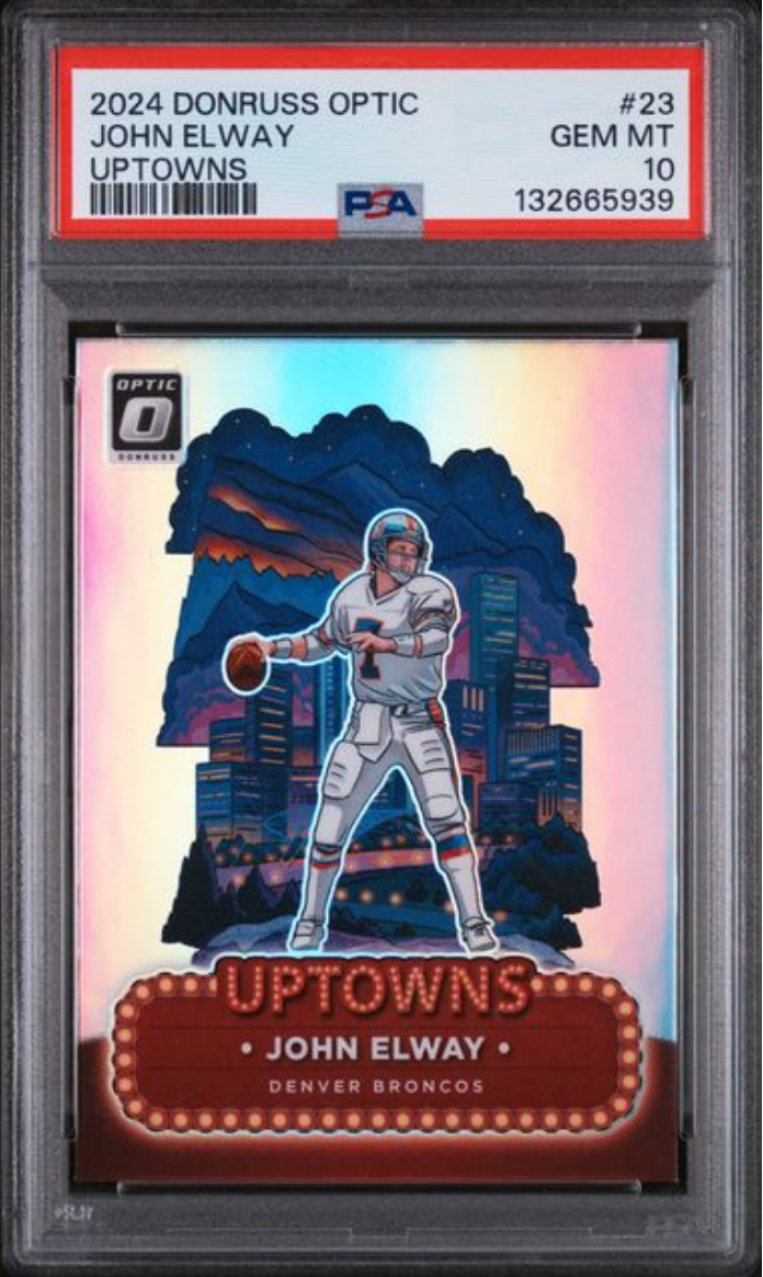 Graded 2024 Panini Donruss Optic John Elway #23 Uptowns Football Card PSA 10 Gem Mint