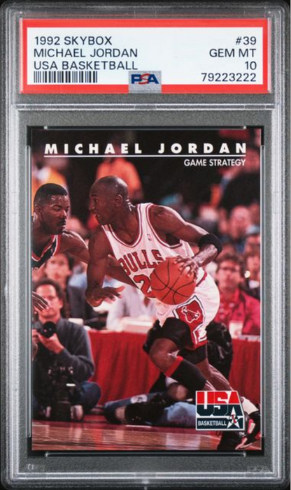 Graded 1992 Skybox Michael Jordan #39 USA Basketball Card PSA 10 Gem Mint