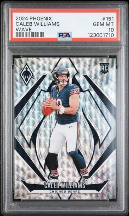 Graded 2024 Panini Phoenix Caleb Williams #151 Wave Rookie RC Football Card PSA 10 Gem Mint