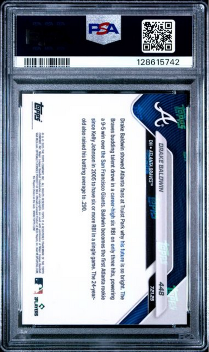 Graded 2025 Topps Now Drake Baldwin #448 Rookie RC Baseball Card PSA 10 Gem Mint