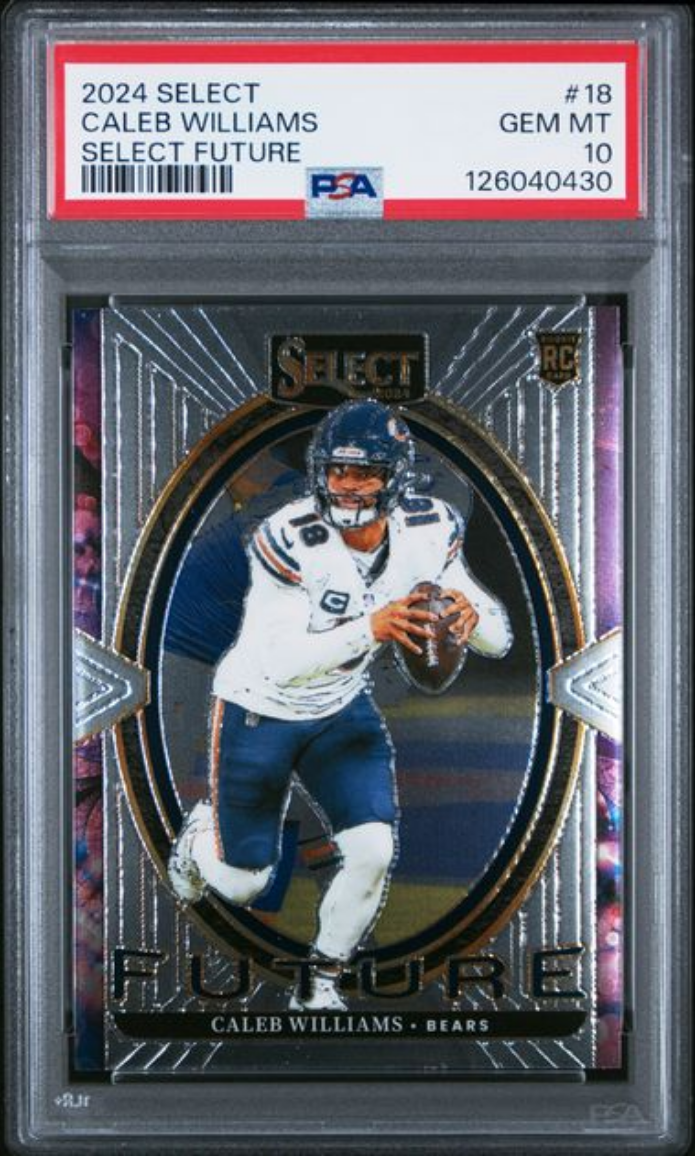 Graded 2024 Panini Select Caleb Williams #18 Select Future Rookie RC Football Card PSA 10 Gem Mint