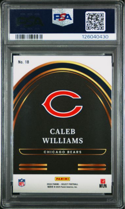 Graded 2024 Panini Select Caleb Williams #18 Select Future Rookie RC Football Card PSA 10 Gem Mint