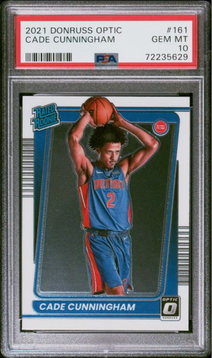 Graded 2021 Panini Donruss Optic Cade Cunningham #161 Rookie RC Basketball Card PSA 10 Gem Mint