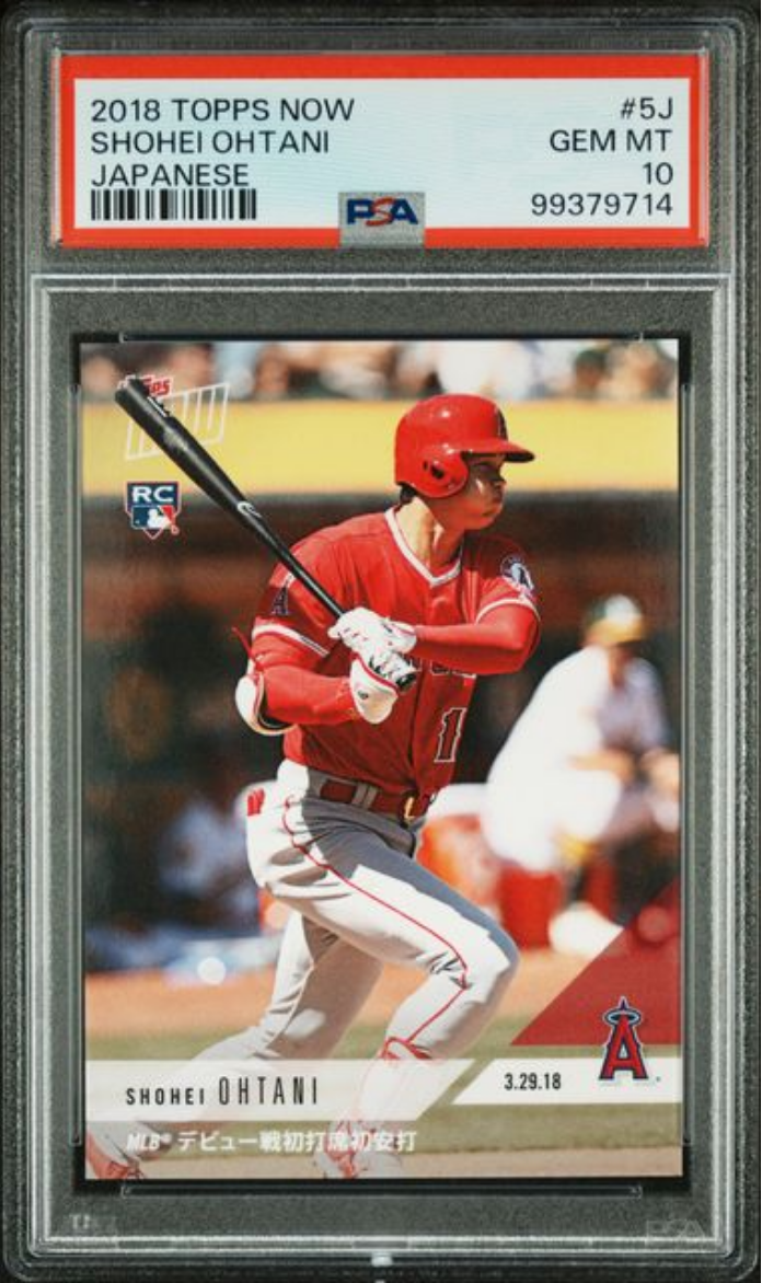 Graded 2018 Topps Now Shohei Ohtani #5J Japanese Rookie RC Baseball Card PSA 10 Gem Mint