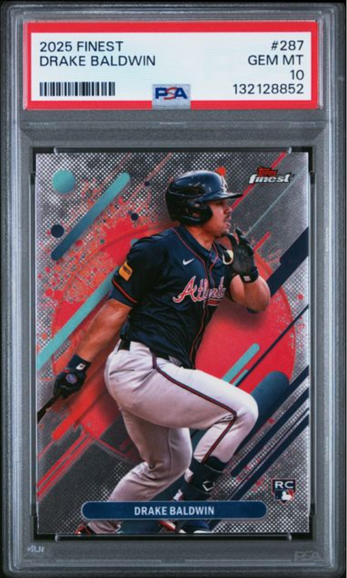 Graded 2025 Topps Finest Drake Baldwin #287 Rookie RC Baseball Card PSA 10 Gem Mint