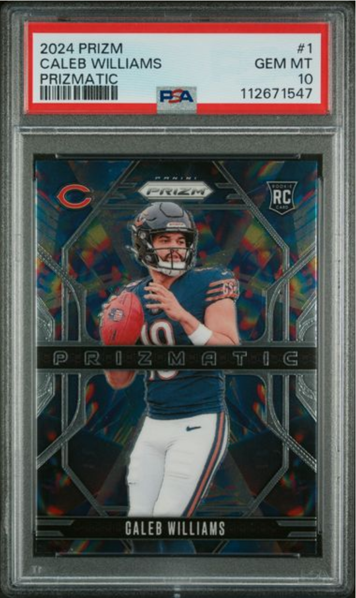 Graded 2024 Panini Prizm Caleb Williams #1 Prizmatic Rookie RC Football Card PSA 10 Gem Mint