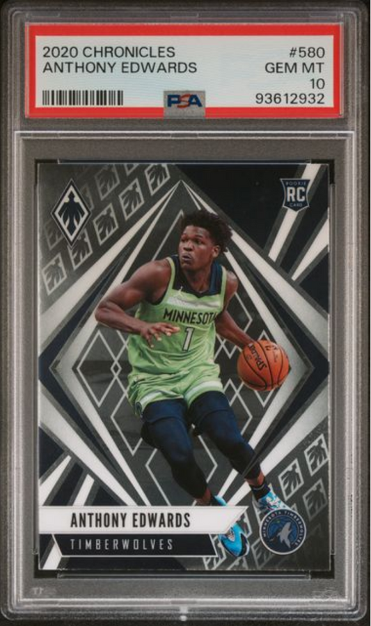 Graded 2020 Panini Chronicles Anthony Edwards #580 Rookie RC Basketball Card PSA 10 Gem Mint