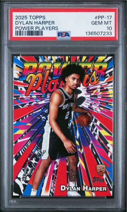 Graded 2025 Topps Dylan Harper #PP17 Power Players Rookie RC Basketball Card PSA 10 Gem Mint