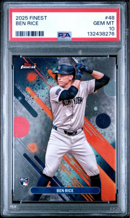 Graded 2025 Topps Finest Ben Rice #48 Rookie RC Baseball Card PSA 10 Gem Mint