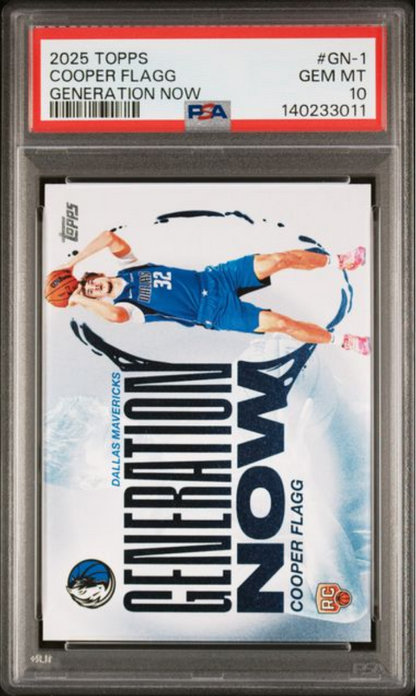 Graded 2025 Topps Cooper Flagg #GN1 Generation Now Rookie RC Basketball Card PSA 10 Gem Mint
