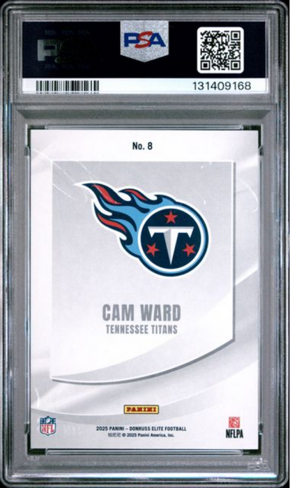 Graded 2025 Panini Donruss Elite Cam Ward #8 Rookie Elitist /799 Rookie RC Football Card PSA 10 Gem Mint