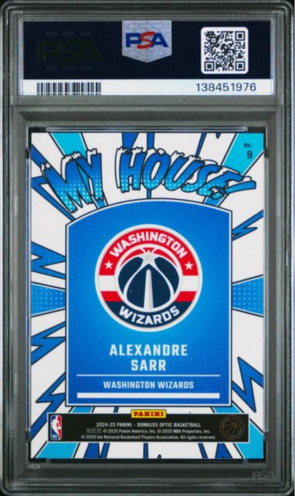Graded 2024 Panini Donruss Optic Alexandre Sarr #9 My House Rookie RC Basketball Card PSA 10 Gem Mint
