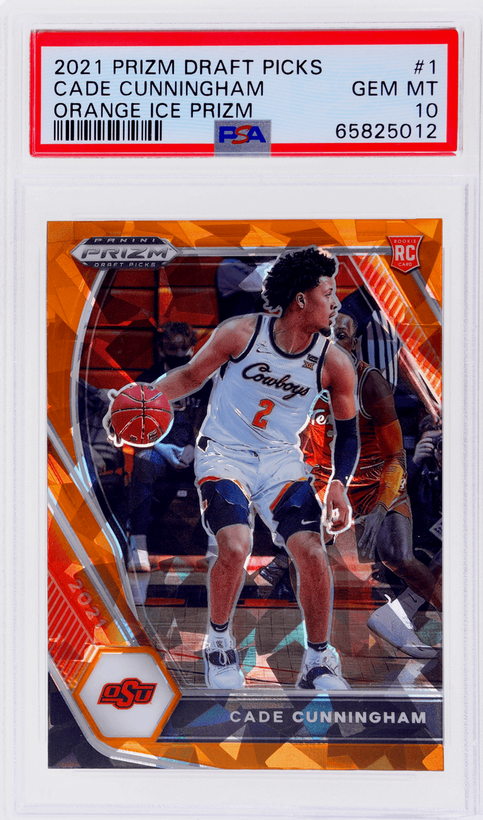 Graded 2021 Panini Prizm Draft Picks Cade Cunningham #1 Orange Ice Prizm Rookie RC Basketball Card PSA 10 Gem Mint