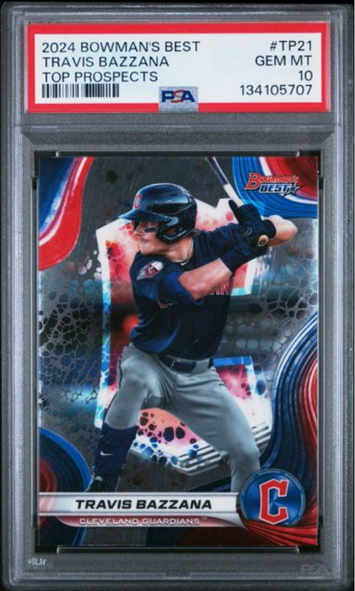 Graded 2024 Topps Bowmans Best Travis Bazzana #TP21 Top Prospects Rookie RC Baseball Card PSA 10 Gem Mint