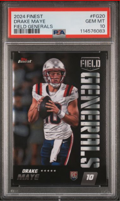 Graded 2024 Topps Finest Drake Maye #FG20 Field Generals Rookie RC Football Card PSA 10 Gem Mint