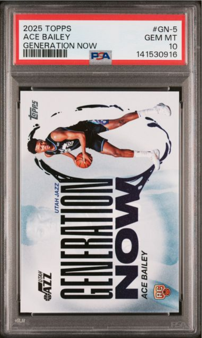 Graded 2025 Topps Ace Bailey #GN5 Generation Now Rookie RC Basketball Card PSA 10 Gem Mint