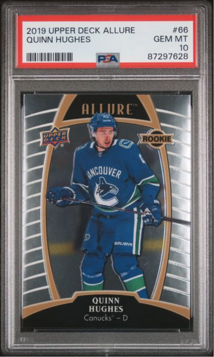 Graded 2019 Upper Deck Allure Quinn Hughes #66 Rookie RC Hockey Card PSA 10 Gem Mint