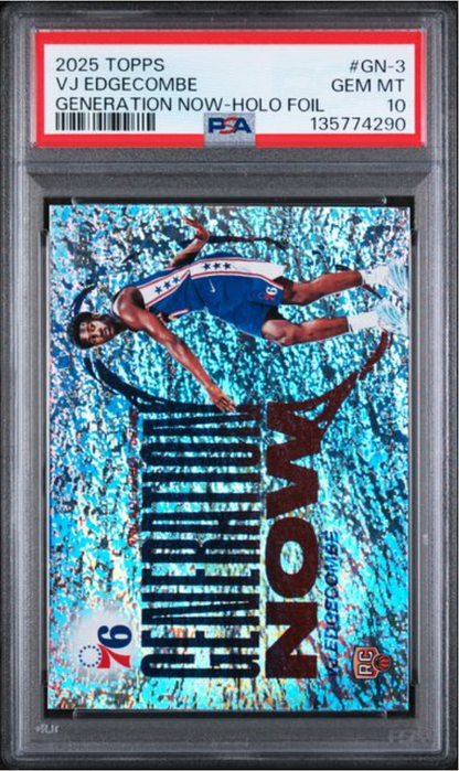 Graded 2025 Topps VJ Edgecombe #GN3 Generation Now Holo Foil Rookie RC Basketball Card PSA 10 Gem Mint