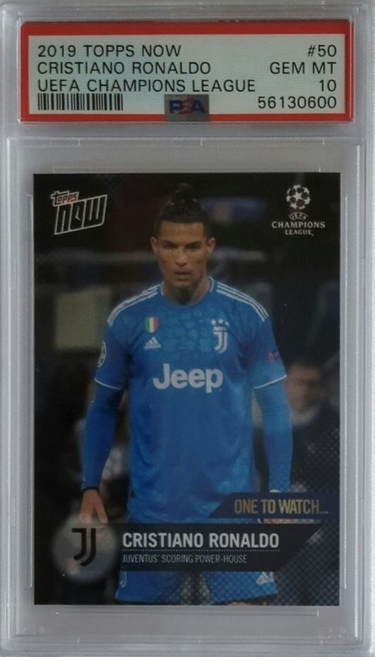 Graded 2019 Topps Now Cristiano Ronaldo #50 UEFA Champions League Soccer Card PSA 10 Gem Mint