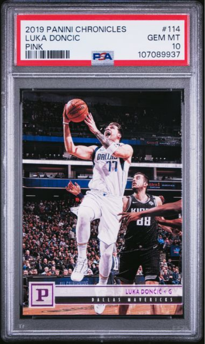 Graded 2019 Panini Chronicles Luka Doncic #114 Pink Basketball Card PSA 10 Gem Mint