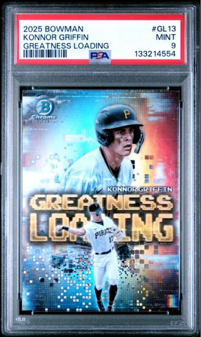 Graded 2025 Topps Bowman Konnor Griffin #GL13 Greatness Loading Rookie RC Baseball Card PSA 9 Mint