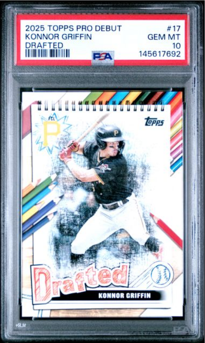 Graded 2025 Topps Pro Debut Konnor Griffin #17 Drafted Rookie RC Baseball Card PSA 10 Gem Mint