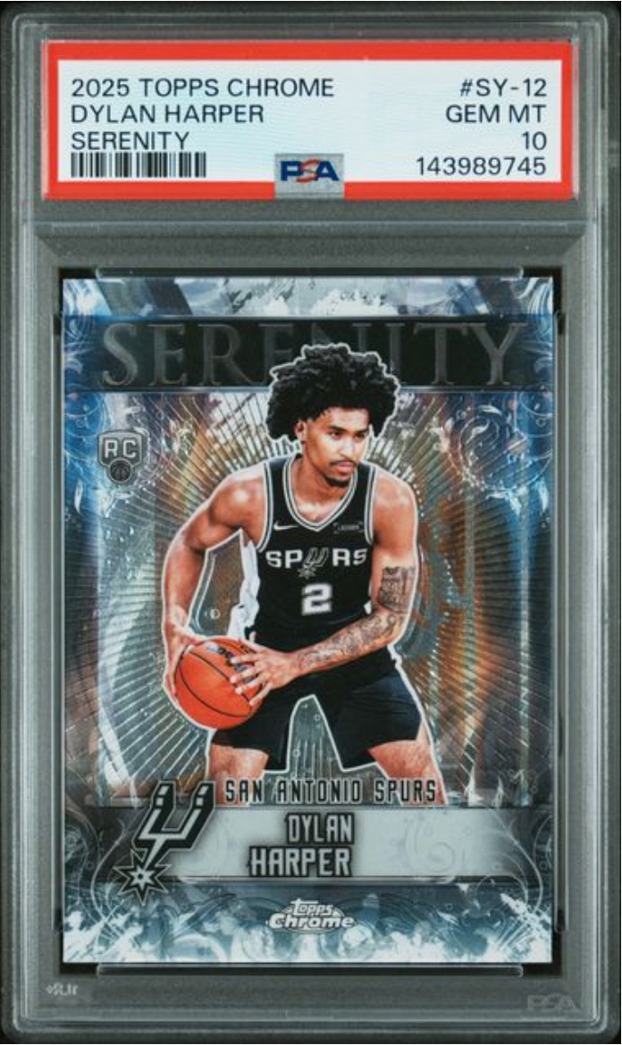 Graded 2025 Topps Chrome Dylan Harper #SY12 Serenity Rookie RC Basketball Card PSA 10 Gem Mint
