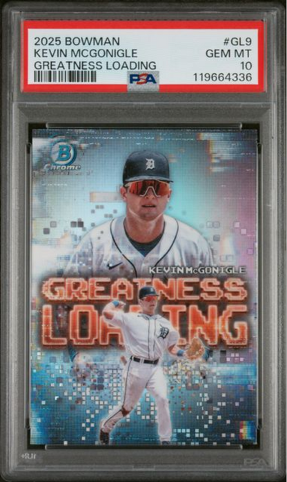 Graded 2025 Topps Bowman Kevin McGonigle #GL9 Greatness Loading Rookie RC Baseball Card PSA 10 Gem Mint