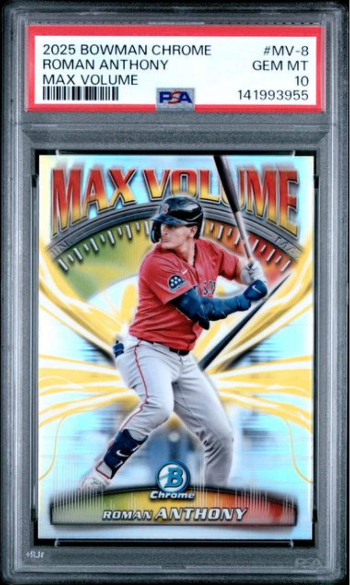 Graded 2025 Topps Bowman Chrome Roman Anthony #MV8 Max Volume Rookie RC Baseball Card PSA 10 Gem Mint