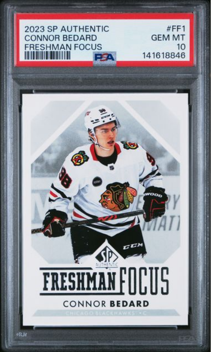 Graded 2023 Upper Deck SP Authentic Connor Bedard #FF1 Freshman Focus Rookie RC Hockey Card PSA 10 Gem Mint