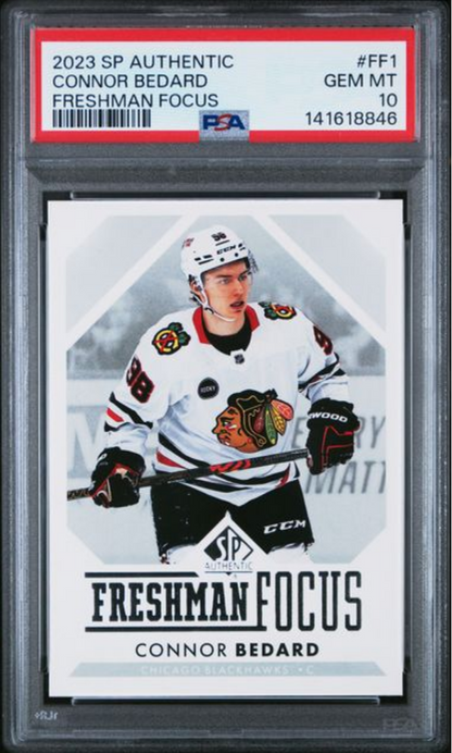 Graded 2023 Upper Deck SP Authentic Connor Bedard #FF1 Freshman Focus Rookie RC Hockey Card PSA 10 Gem Mint