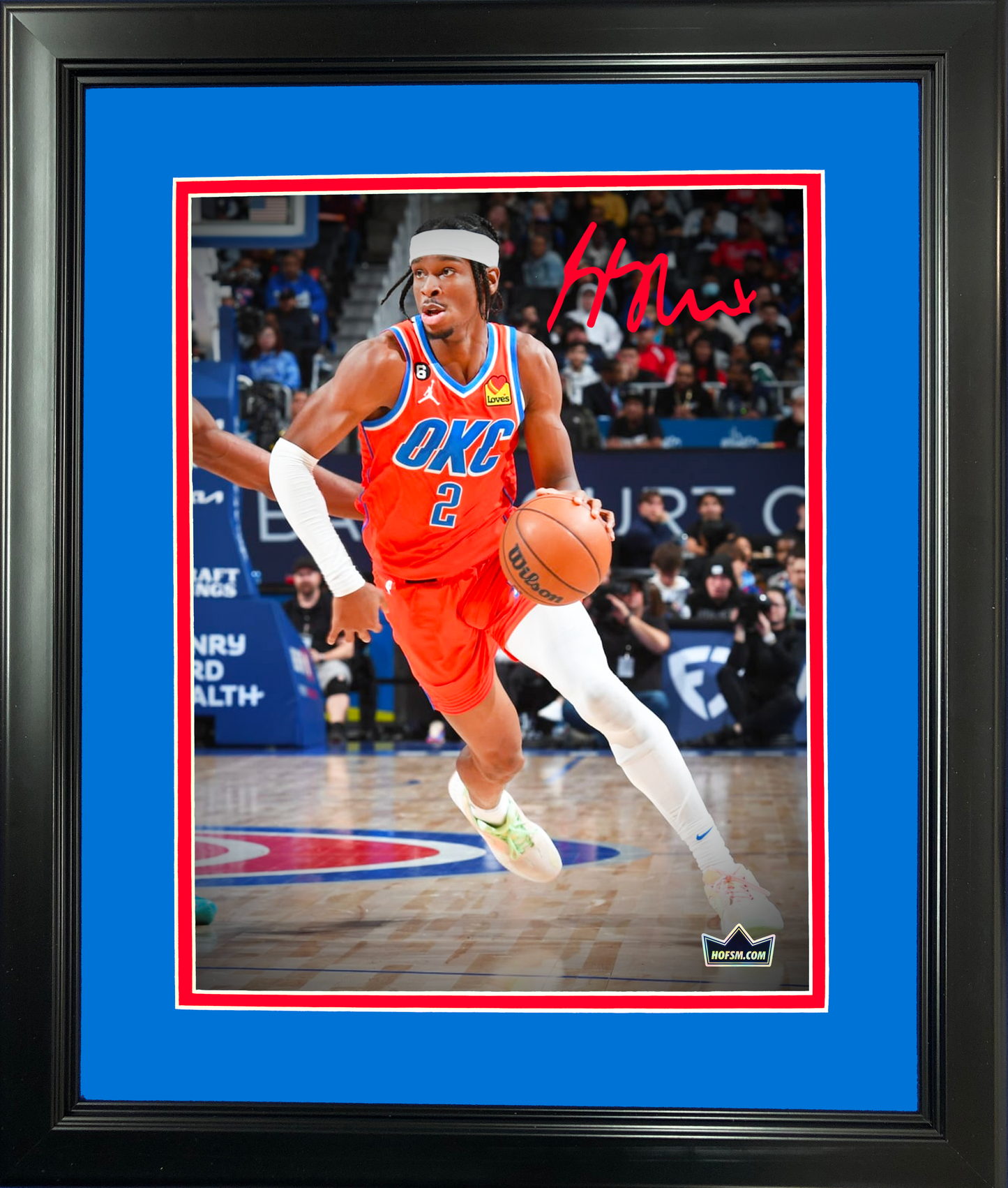 Framed Shai Gilgeous-Alexander Facsimile Laser Engraved Signature Auto 11"x14"Basketball Photo HOFSM Holo