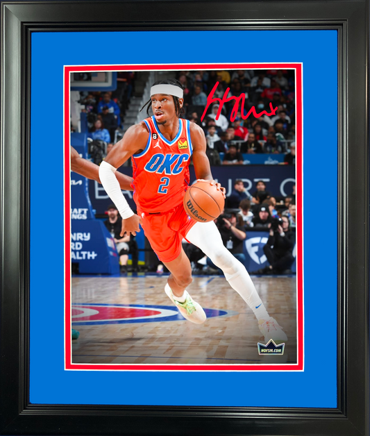 Framed Shai Gilgeous-Alexander Facsimile Laser Engraved Signature Auto 11"x14"Basketball Photo HOFSM Holo