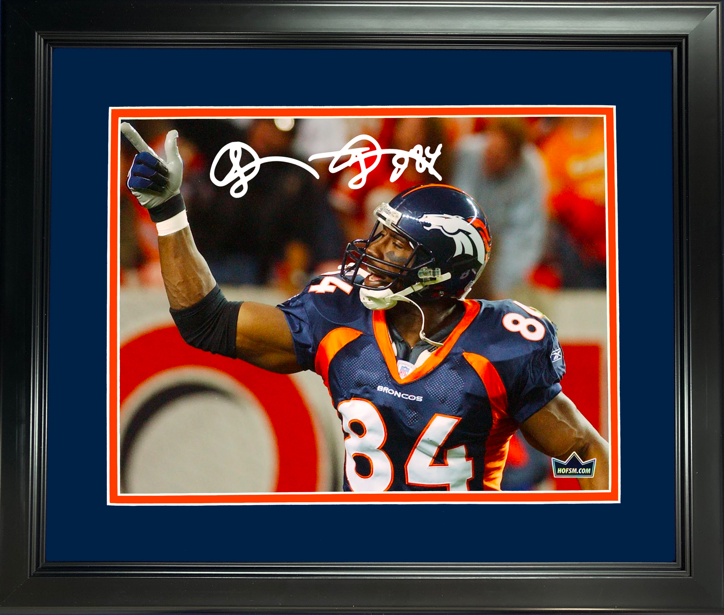 Framed Shannon Sharpe Denver Broncos Facsimile Laser Engraved Signature Auto 11"x14"Football Photo HOFSM Holo