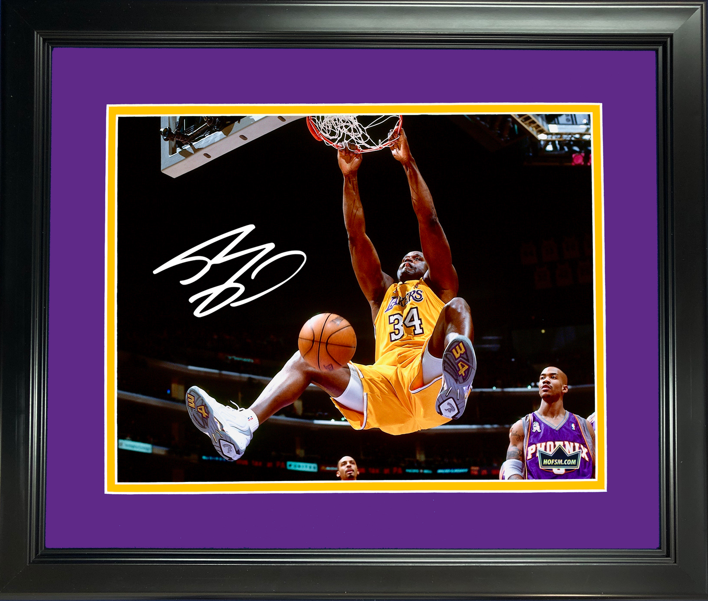 Framed Shaquille O'Neal Facsimile Laser Engraved Signature Auto 11"x14"Basketball Photo HOFSM Holo