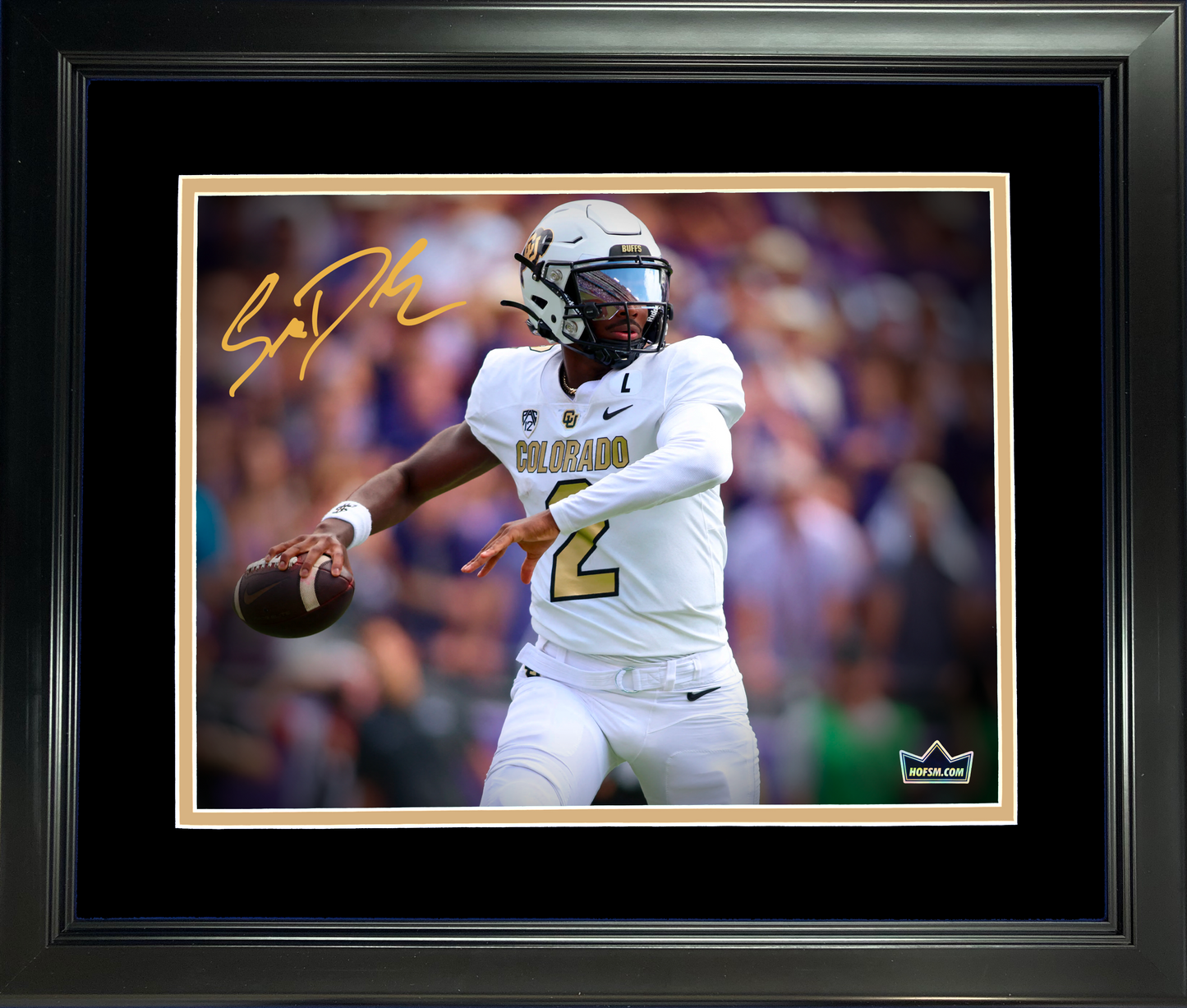 Framed Shedeur Sanders Facsimile Laser Engraved Signature Auto Colorado Buffaloes 11"x14"College Football Photo HOFSM Holo