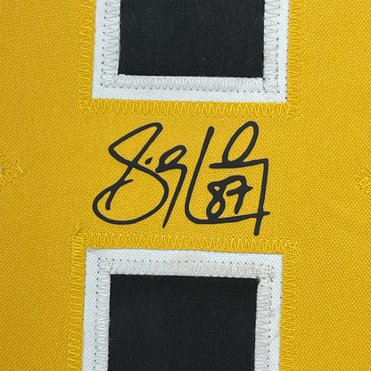 Framed Facsimile Autographed Sidney Crosby 35x39 Pittsburgh Black Reprint Laser Auto Hockey Jersey