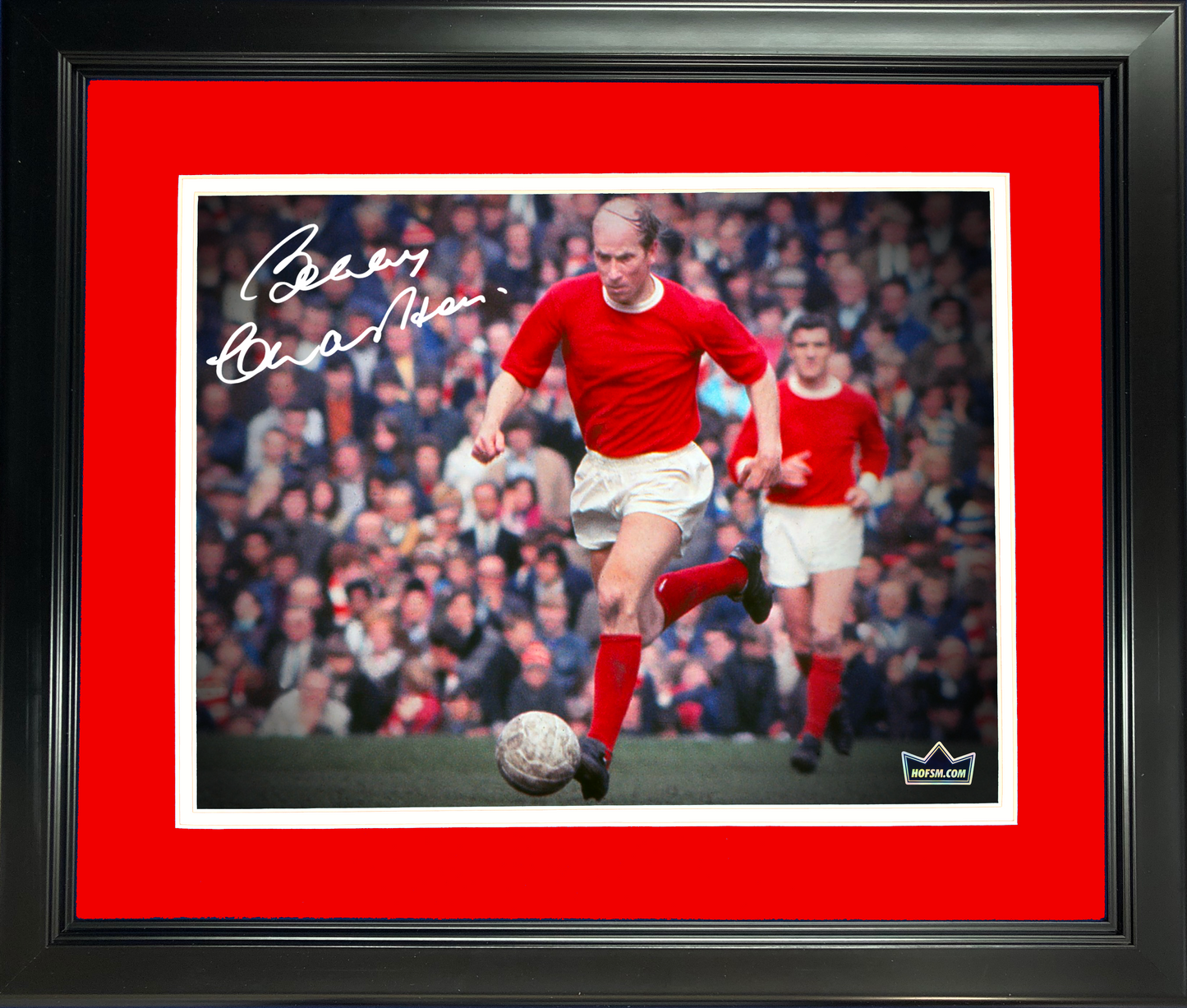 Framed Sir Bobby Charlton Facsimile Laser Engraved Signature Auto 11"x14"Soccer Photo HOFSM Holo