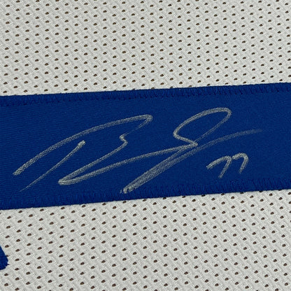 Framed Autographed/Signed Tyron Smith 35x39 Dallas White Football Jersey JSA COA