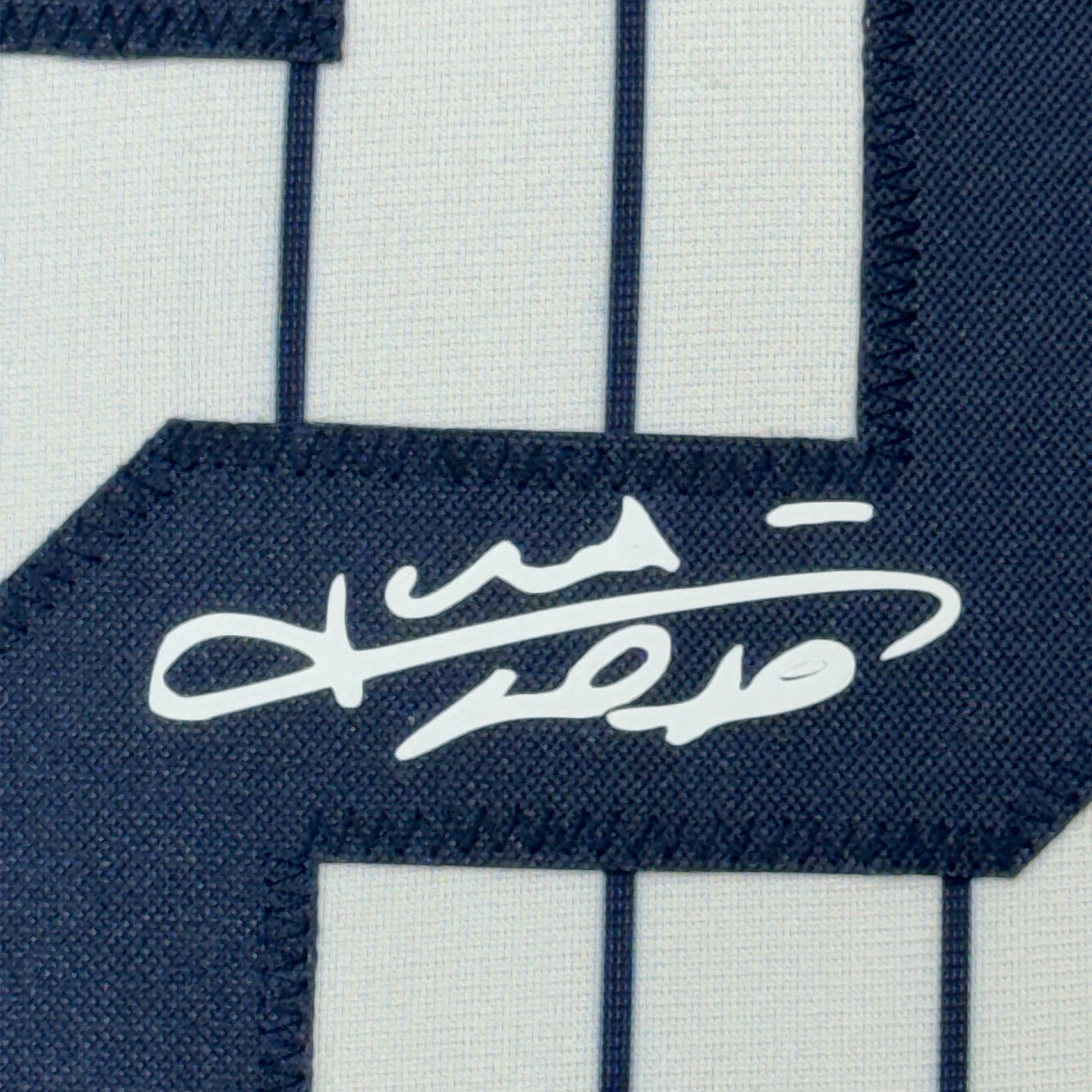 Framed Facsimile Autographed Juan Soto 35x39 New York Pinstripe Reprint Laser Auto Baseball Jersey