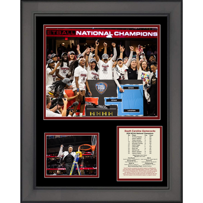 Framed South Carolina Gamecocks 2024 Women's NCAA National Champions 11"x14" College Basketball Three Photo Collage
