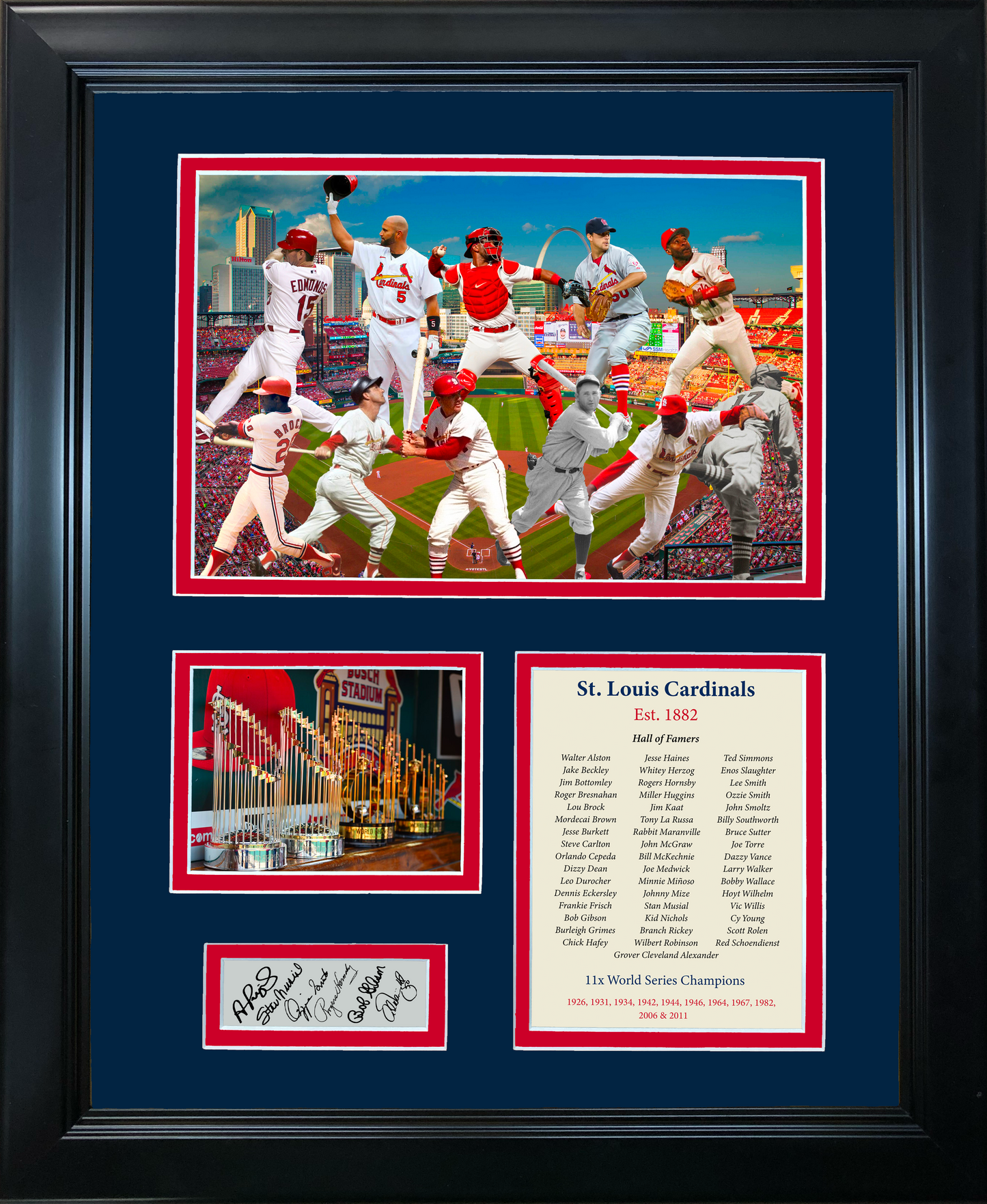 Framed All-Time Greats Legends Facsimile Laser Engraved Signature Auto 11"x14"Baseball Photo Sig Collage
