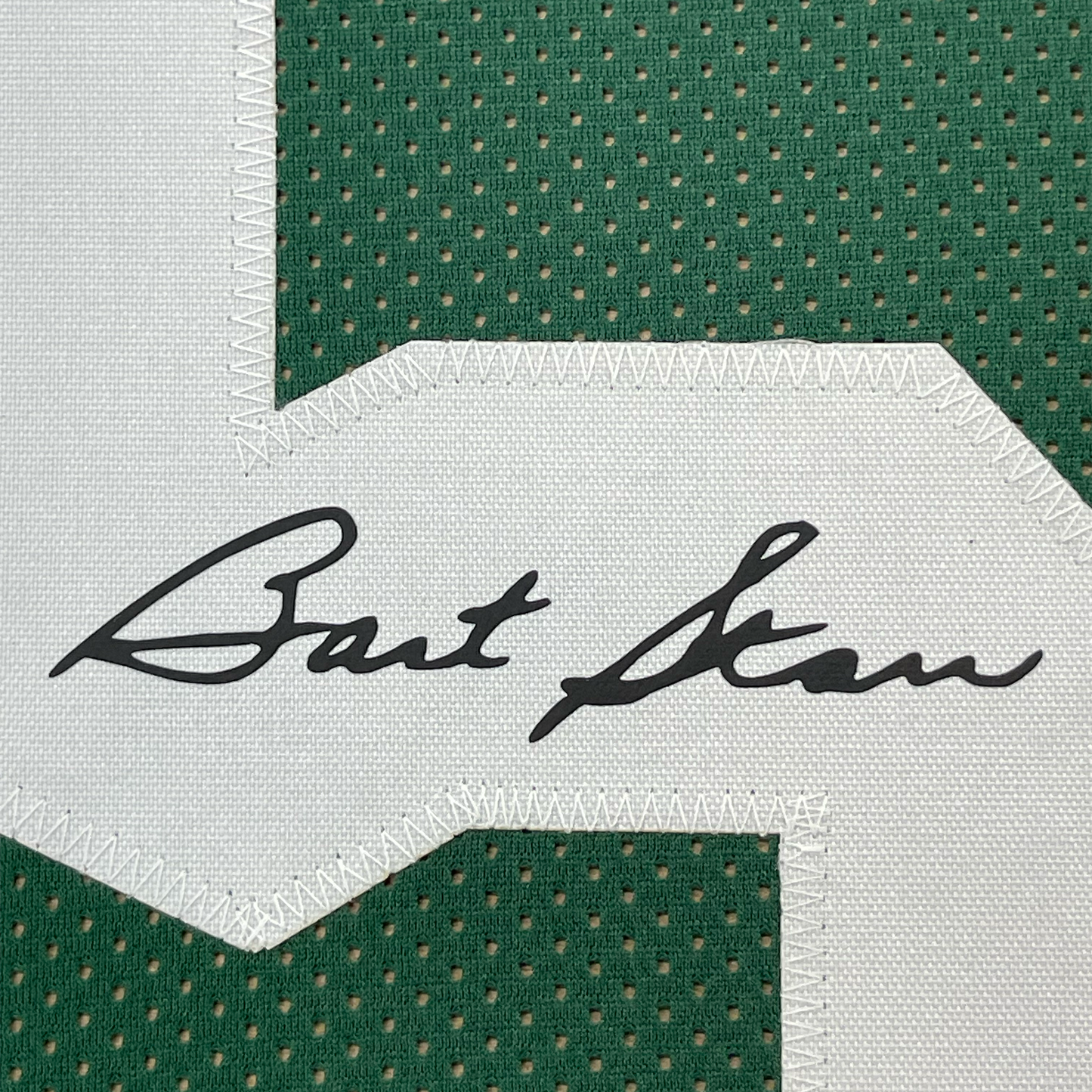 Framed Facsimile Autographed Bart Starr 35x39 Green Bay Green Reprint Laser Auto Football Jersey