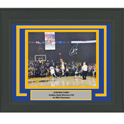 Framed Autographed/Signed Stephen Steph Curry Golden State Warriors 16x20 Basketball Photo JSA COA