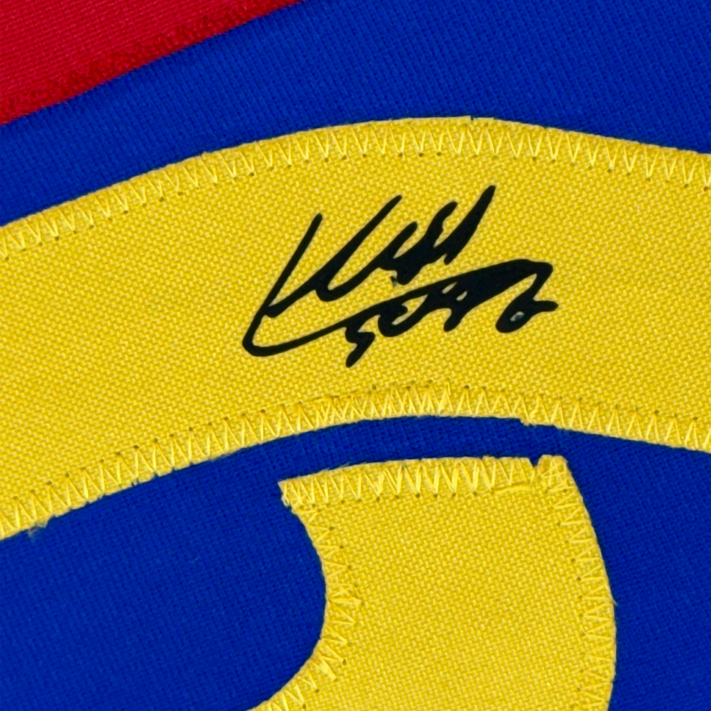 Framed Facsimile Autographed Luis Suarez 35x39 FC Barcelona Blue/Red Reprint Laser Auto Soccer Jersey