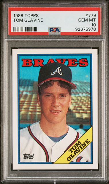 Graded 1988 Topps Tom Glavine #779 Rookie RC Baseball Card PSA 10 Gem Mint
