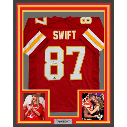 Framed Facsimile Autographed Swift #87 35x39 Kansas City Red Reprint Laser Auto Football Jersey