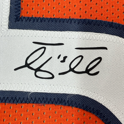 Framed Facsimile Autographed Tim Tebow 35x39 Denver Orange Reprint Laser Auto Football Jersey Size Men's XL